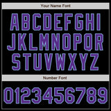 Custom Black Purple-Light Blue 3 Colors Arm Shapes Authentic Baseball Jersey