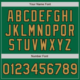 Custom Kelly Green Old Gold-Black 3 Colors Arm Shapes Authentic Baseball Jersey