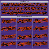 Custom Purple Black-Orange 3 Colors Arm Shapes Authentic Baseball Jersey