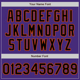 Custom Purple Black-Orange 3 Colors Arm Shapes Authentic Baseball Jersey