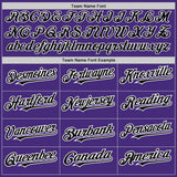 Custom Purple Black-White 3 Colors Arm Shapes Authentic Baseball Jersey