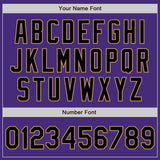 Custom Purple Black-Old Gold 3 Colors Arm Shapes Authentic Baseball Jersey