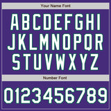 Custom Purple White-Kelly Green 3 Colors Arm Shapes Authentic Baseball Jersey