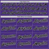 Custom Purple Black-Gray 3 Colors Arm Shapes Authentic Baseball Jersey