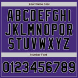 Custom Purple Black-Gray 3 Colors Arm Shapes Authentic Baseball Jersey