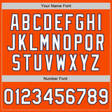 Custom Orange White-Navy 3 Colors Arm Shapes Authentic Baseball Jersey
