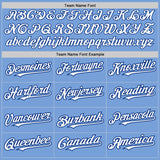 Custom Light Blue White-Royal 3 Colors Arm Shapes Authentic Baseball Jersey