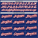 Custom Royal White-Red 3 Colors Arm Shapes Authentic Baseball Jersey