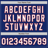 Custom Royal White-Red 3 Colors Arm Shapes Authentic Baseball Jersey
