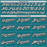 Custom Teal White-Black 3 Colors Arm Shapes Authentic Baseball Jersey