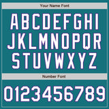 Custom Teal White-Purple 3 Colors Arm Shapes Authentic Baseball Jersey