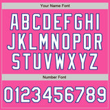 Custom Pink White-Royal 3 Colors Arm Shapes Authentic Baseball Jersey