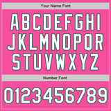 Custom Pink White-Kelly Green 3 Colors Arm Shapes Authentic Baseball Jersey