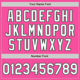 Custom Pink White-Green 3 Colors Arm Shapes Authentic Baseball Jersey