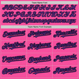 Custom Pink Purple-Black 3 Colors Arm Shapes Authentic Baseball Jersey