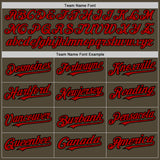 Custom Olive Red-Black 3 Colors Arm Shapes Authentic Salute To Service Baseball Jersey