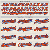 Custom Cream Orange-Royal 3 Colors Arm Shapes Authentic Baseball Jersey