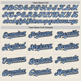 Custom Cream Light Blue-Black 3 Colors Arm Shapes Authentic Baseball Jersey