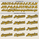 Custom Cream Gold-Navy 3 Colors Arm Shapes Authentic Baseball Jersey