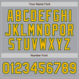Custom Gray Gold-Green 3 Colors Arm Shapes Authentic Baseball Jersey
