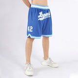 Custom Royal White-Light Blue Authentic Throwback Basketball Shorts