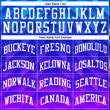 Custom Royal White Light Blue-Hot Pink Round Neck Sublimation Basketball Suit Jersey