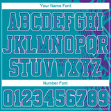 Custom Teal Purple-White Round Neck Sublimation Basketball Suit Jersey