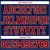 Custom Navy Red-White Round Neck Sublimation Basketball Suit Jersey
