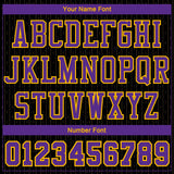 Custom Black Purple-Gold Round Neck Sublimation Basketball Suit Jersey