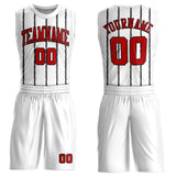 Custom White Red-Black Round Neck Sublimation Basketball Suit Jersey