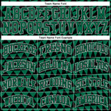 Custom Kelly Green White-Black Triangle Shapes Round Neck Sublimation Basketball Suit Jersey