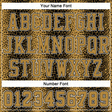 Custom Black Old Gold-White Animal Fur Print Round Neck Sublimation Basketball Suit Jersey
