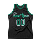 Custom Black Kelly Green-White Authentic Throwback Basketball Jersey