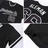 Custom Black Black-White Authentic Baseball Jersey