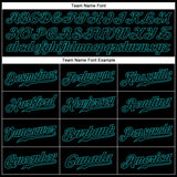 Custom Black Black-Teal Authentic Baseball Jersey
