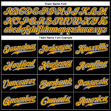 Custom Black Gold Pinstripe Gold-White Authentic Baseball Jersey