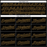 Custom Black Old Gold Pinstripe Black Authentic Baseball Jersey