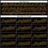Custom Black Old Gold Pinstripe Black Authentic Baseball Jersey