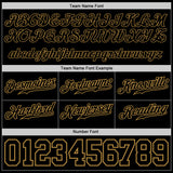 Custom Black Black-Old Gold Authentic Skull Fashion Baseball Jersey