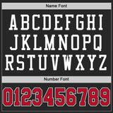 Custom Black Red-White Mesh Authentic Throwback Football Jersey