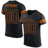 Custom Black Black-Texas Orange Mesh Authentic Football Jersey