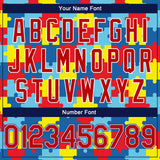 Custom Black Red-Royal 3D Pattern Design Autism Supporter Awareness Puzzle Pieces Authentic Basketball Jersey