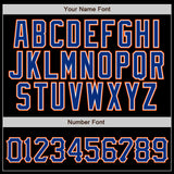 Custom Black Royal Pinstripe Royal-Orange Authentic Baseball Jersey