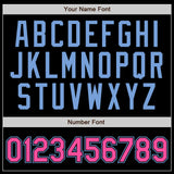 Custom Black Light Blue Pinstripe Pink-Light Blue Authentic Baseball Jersey