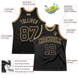 Custom Black Black-Old Gold Authentic Throwback Basketball Jersey