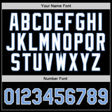 Custom Black Light Blue-White Authentic Throwback Basketball Jersey