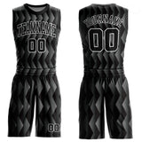 Custom Black Black-Gray Round Neck Sublimation Basketball Suit Jersey