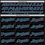 Custom Black Pink-Teal Authentic Baseball Jersey