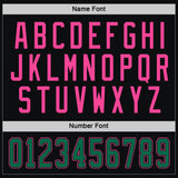 Custom Black Kelly Green-Pink Hockey Jersey