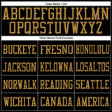 Custom Black Old Gold Mesh Authentic Football Jersey